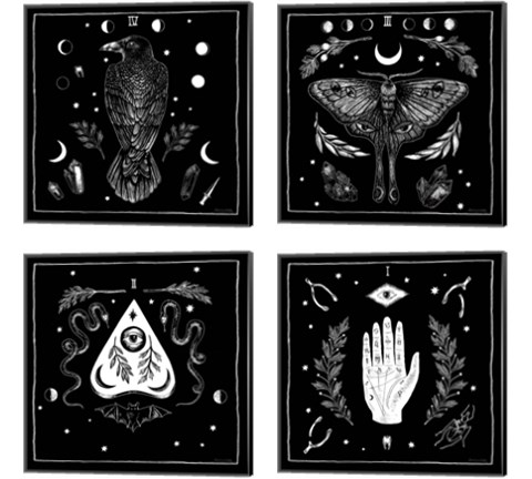 All Hallows Eve Sq no Words 4 Piece Canvas Print Set by Sara Zieve Miller