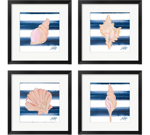 Nautical Shell 4 Piece Framed Art Print Set by Julie DeRice