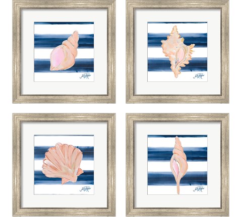Nautical Shell 4 Piece Framed Art Print Set by Julie DeRice