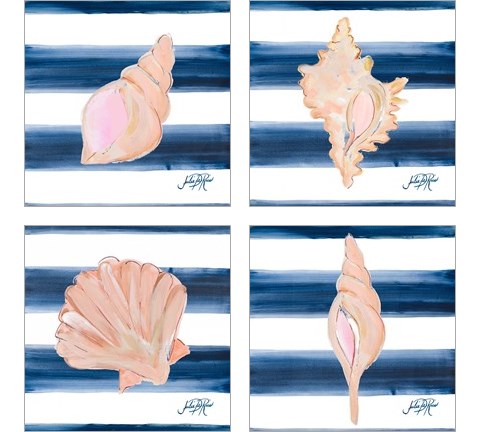 Nautical Shell 4 Piece Art Print Set by Julie DeRice