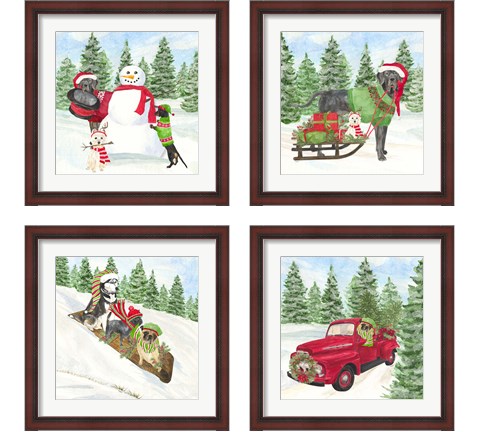 Dog Days of Christmas 4 Piece Framed Art Print Set by Tara Reed