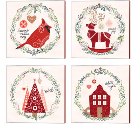 Hygge Christmas 4 Piece Canvas Print Set by Noonday Design