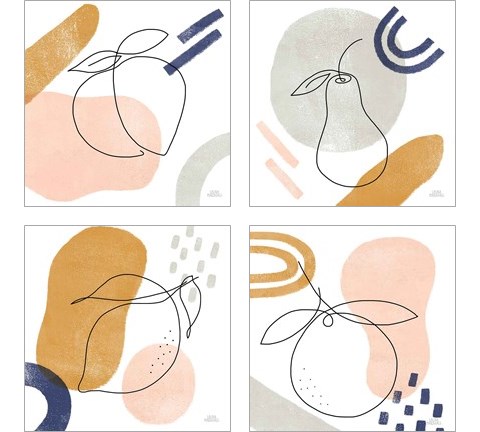 Kitchen Table 4 Piece Art Print Set by Laura Marshall