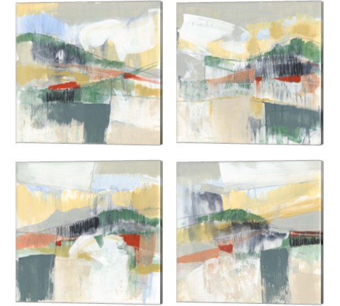Abstracted Mountainscape 4 Piece Canvas Print Set by Jennifer Goldberger