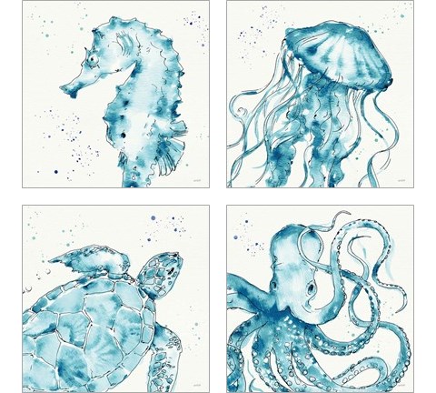 Deep Sea 4 Piece Art Print Set by Anne Tavoletti