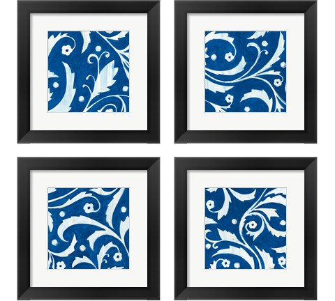 Tangled In Blue 4 Piece Framed Art Print Set by Hope Smith