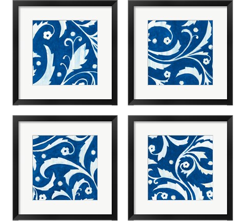 Tangled In Blue 4 Piece Framed Art Print Set by Hope Smith