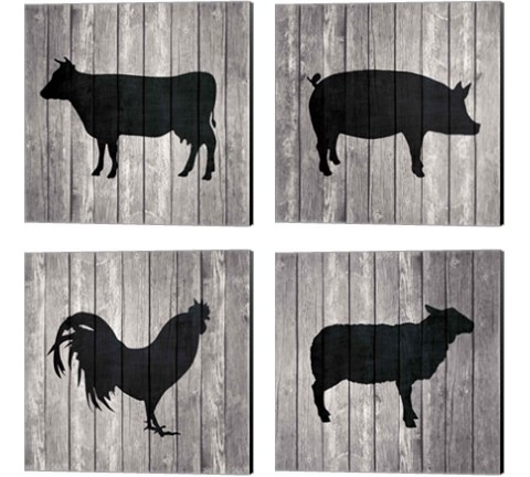 Barn Animal 4 Piece Canvas Print Set by Tandi Venter
