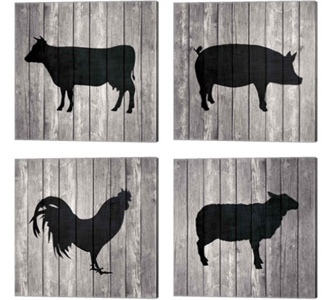 Barn Animal 4 Piece Canvas Print Set by Tandi Venter