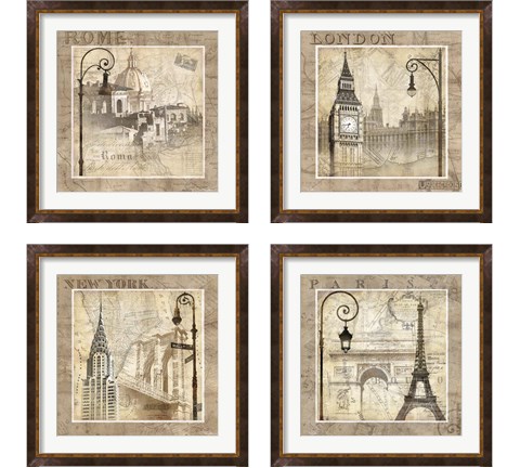 City 4 Piece Framed Art Print Set by Keith Mallett