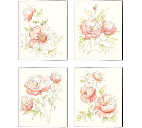 Watercolor Floral Variety 4 Piece Canvas Print Set by Ethan Harper