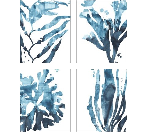 Inkwash Kelp 4 Piece Art Print Set by June Erica Vess