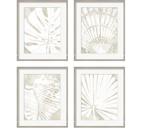 Linen Tropical Silhouette 4 Piece Framed Art Print Set by June Erica Vess