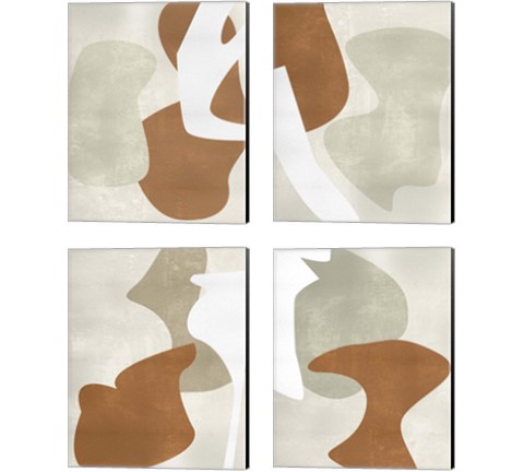 Beige Stucture 4 Piece Canvas Print Set by Melissa Wang