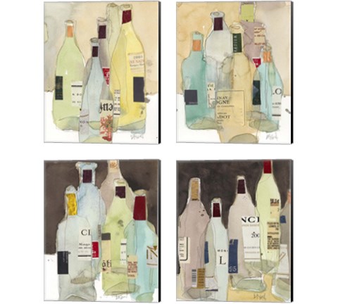 Wines & Spirits 4 Piece Canvas Print Set by Sam Dixon