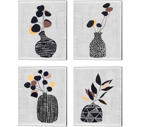 Decorated Vase with Plant 4 Piece Canvas Print Set by Melissa Wang