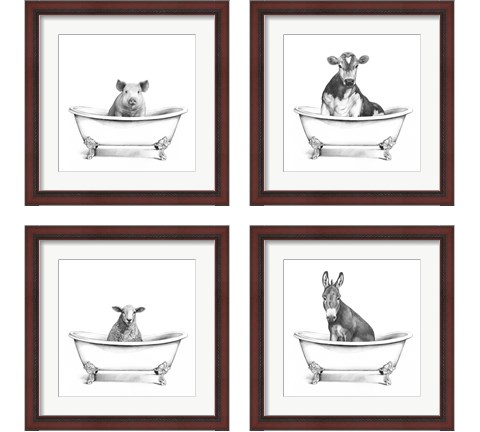 Clawfoot Critter 4 Piece Framed Art Print Set by Victoria Borges