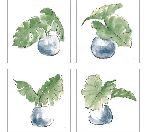 Plant Big Leaf 4 Piece Art Print Set by Chris Paschke