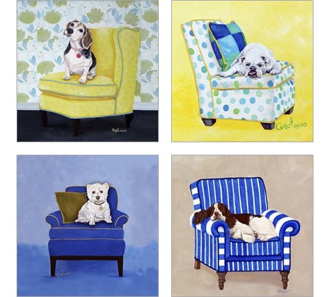 Dogs on Chairs 4 Piece Art Print Set by Carol Dillon