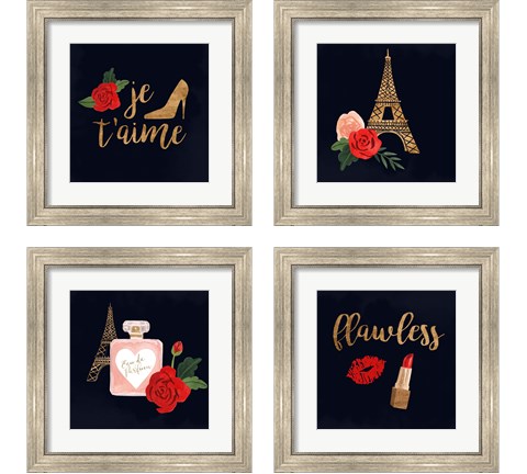 Oui Oui Glam 4 Piece Framed Art Print Set by Victoria Borges
