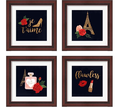 Oui Oui Glam 4 Piece Framed Art Print Set by Victoria Borges