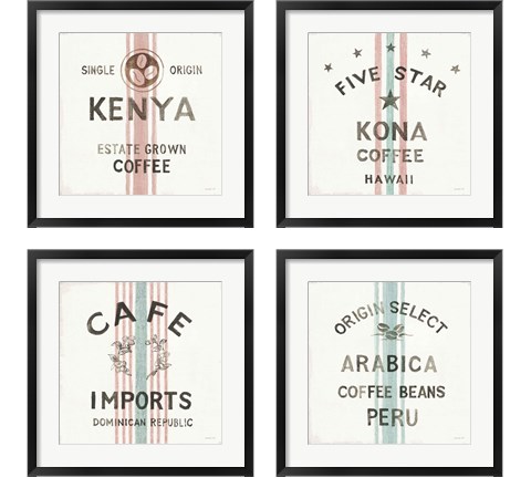 Wake Me Up Coffee Sack 4 Piece Framed Art Print Set by Danhui Nai