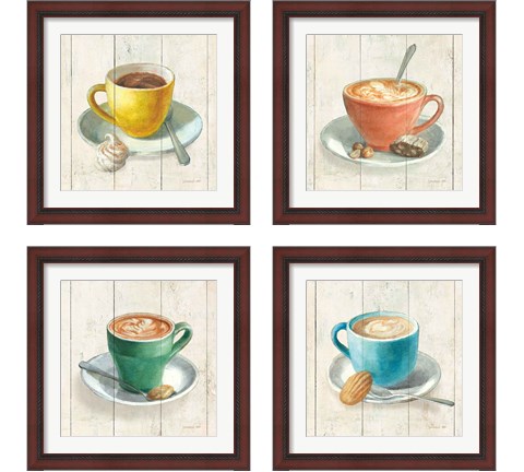 Wake Me Up Coffee 4 Piece Framed Art Print Set by Danhui Nai