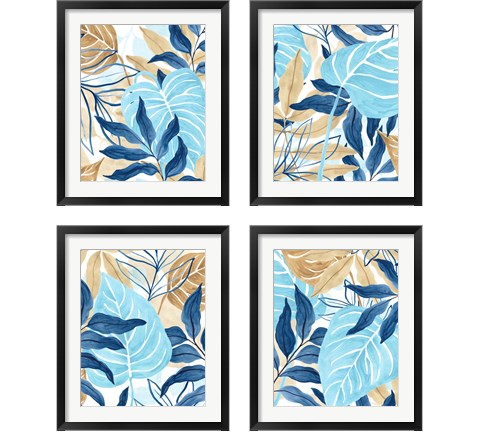 Blue Jungle 4 Piece Framed Art Print Set by June Erica Vess