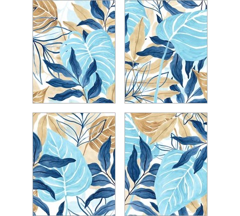Blue Jungle 4 Piece Art Print Set by June Erica Vess