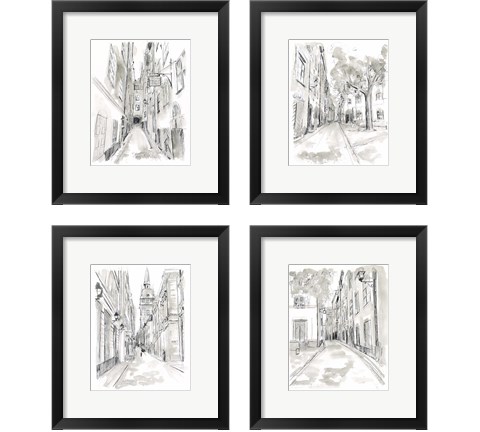 European City Sketch 4 Piece Framed Art Print Set by June Erica Vess