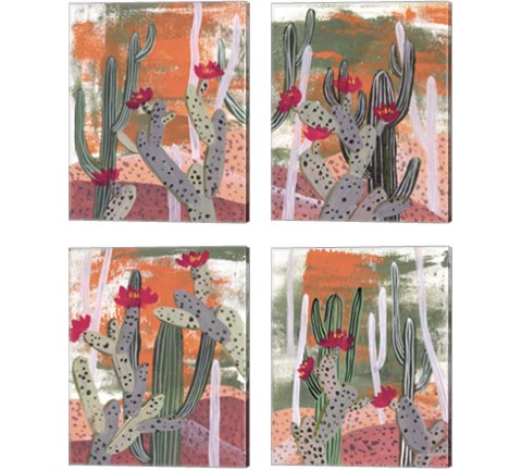 Desert Flowers 4 Piece Canvas Print Set by Melissa Wang