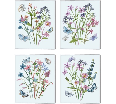 Wildflowers Arrangements 4 Piece Canvas Print Set by Melissa Wang