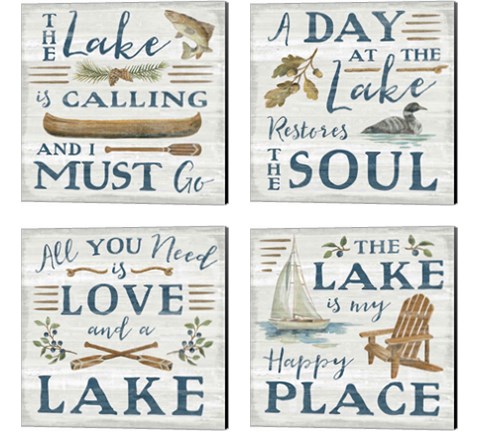 Lakeside Retreat 4 Piece Canvas Print Set by Silvia Vassileva