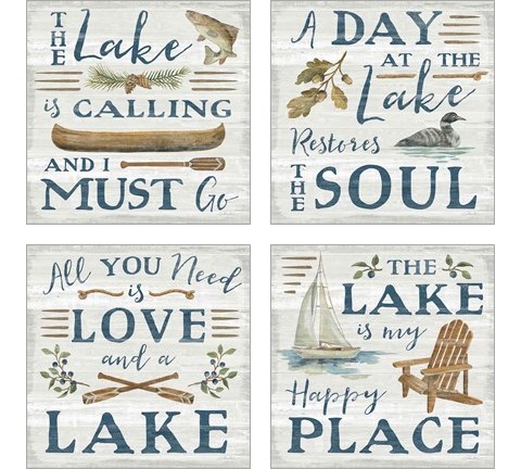 Lakeside Retreat 4 Piece Art Print Set by Silvia Vassileva
