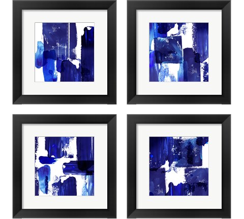Indigo Abstract 4 Piece Framed Art Print Set by Northern Lights
