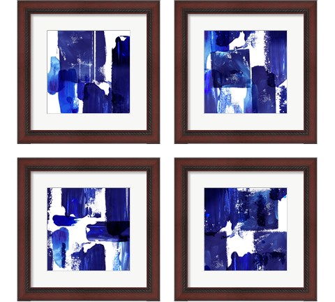 Indigo Abstract 4 Piece Framed Art Print Set by Northern Lights