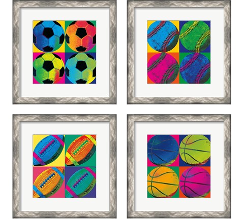 Ball Four 4 Piece Framed Art Print Set by Wild Apple Portfolio