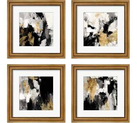 Neutral Gold Collage 4 Piece Framed Art Print Set by Victoria Borges