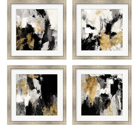 Neutral Gold Collage 4 Piece Framed Art Print Set by Victoria Borges