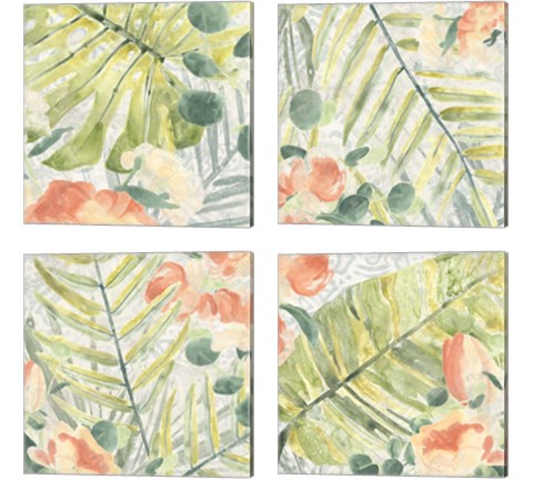 Palm Garden 4 Piece Canvas Print Set by June Erica Vess