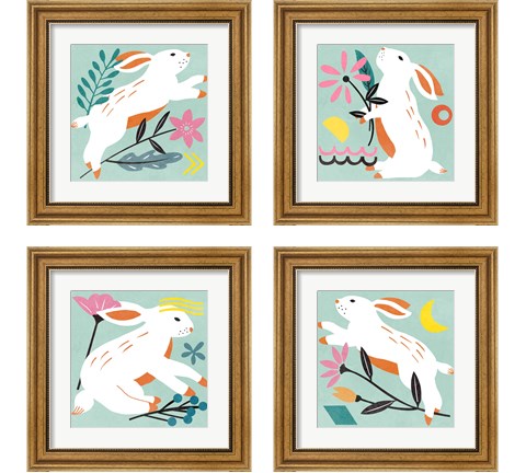 Easter Bunnies 4 Piece Framed Art Print Set by Melissa Wang