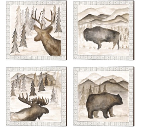Forest Animal 4 Piece Canvas Print Set by Cindy Shamp