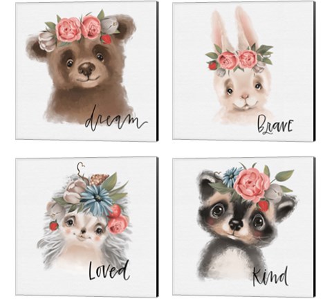 Inspirational Animals 4 Piece Canvas Print Set by Valerie Wieners