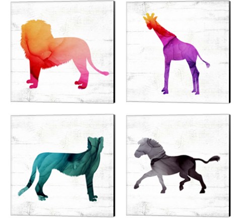 Safari Animal 4 Piece Canvas Print Set by Valerie Wieners