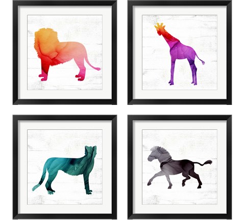 Safari Animal 4 Piece Framed Art Print Set by Valerie Wieners