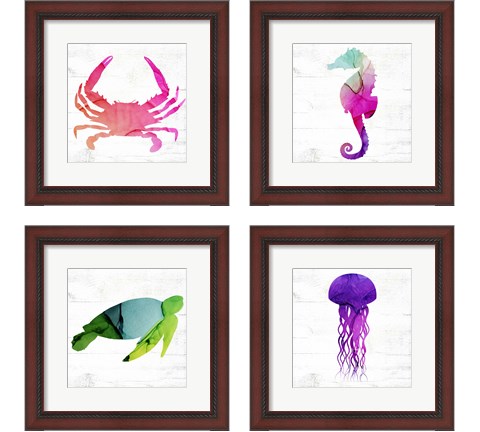 Crab & Friends 4 Piece Framed Art Print Set by Valerie Wieners