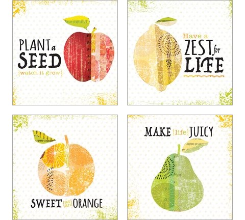 Inspirational Fruit 4 Piece Art Print Set by JMB Designs