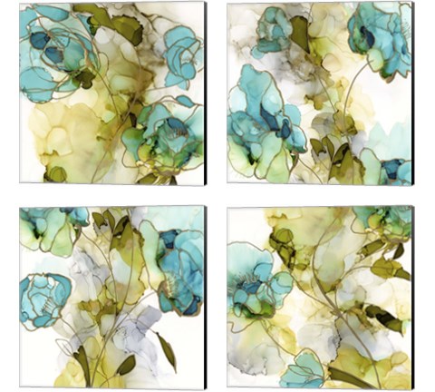 Flower Facets 4 Piece Canvas Print Set by Jennifer Goldberger