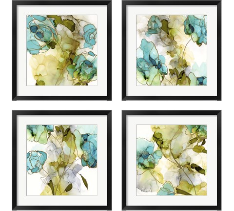 Flower Facets 4 Piece Framed Art Print Set by Jennifer Goldberger