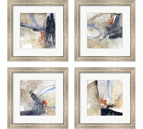 Abstract Coordinates 4 Piece Framed Art Print Set by Jennifer Goldberger